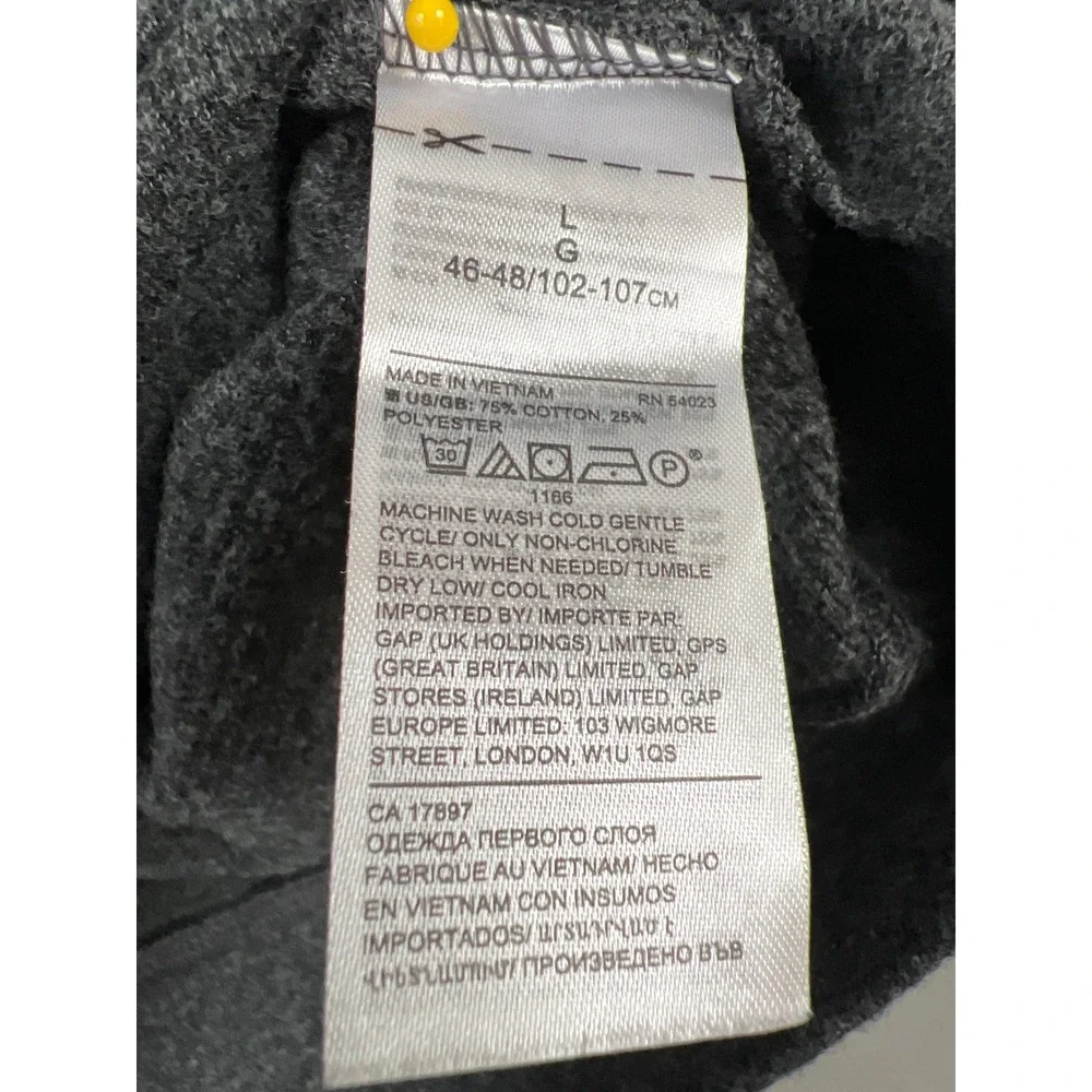 Banana Republic Sweater Mens Large Gray Ultra-Soft Waffle Shawl Collar Pullover